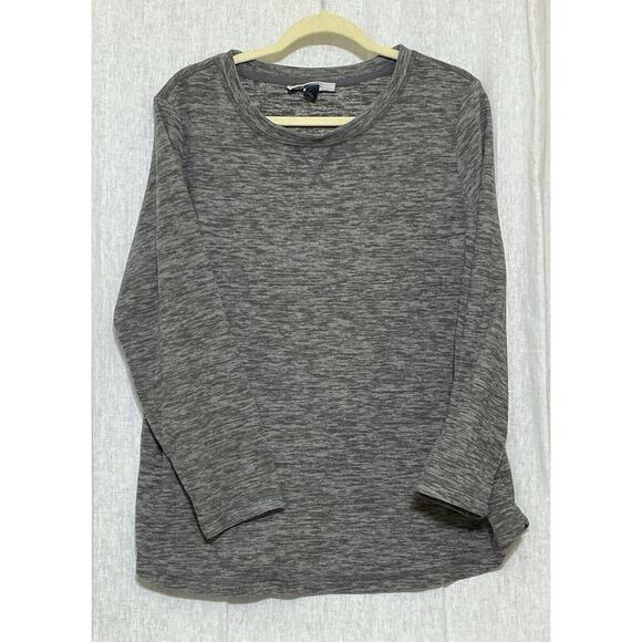 Karen Scott Tops - Karen Scott Sport Woman’s Gray Marled Long Sleeve henley Size 1X